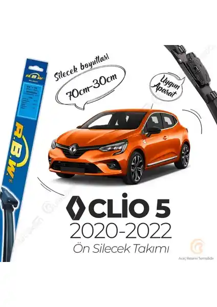 Renault Clio 5 (2020-2022) İçin R.B.W. Muz Silecek Takımı Detaylı İnceleme ve Özellikleri