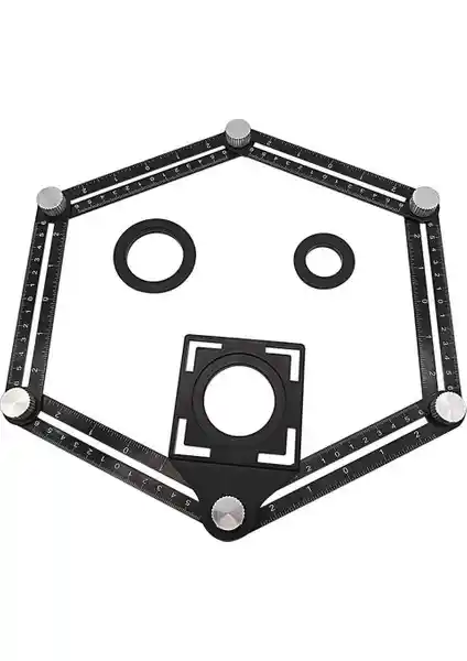 Rox Wood 0071 Alüminyum Çok Fonksiyonlu Delik Şablon Cetveli İşlevsel ve Dayanıklı Tasarım