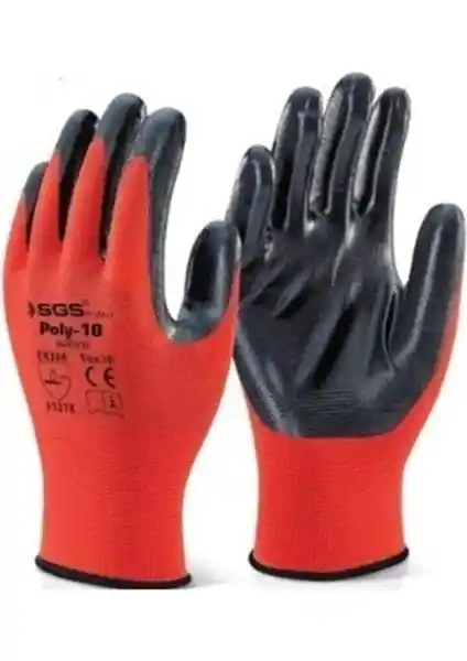 SGS Nitril Kaplı Kırmızı Siyah Eldiven: Endüstriyel ve Medikal Güvenlik İçin Dayanıklı Çözüm