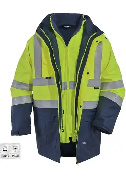 Ssm Sesam Grup Oxford 5+1 Reflektörlü Çıkmalı Kışlık Parka Montu Güvenlik ve Dayanıklılık