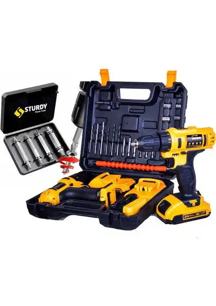 Sturdy 58 V 6AH Lion Çift Akülü Darbeli Turbo Vidalama Matkap Performans ve Dayanıklılık