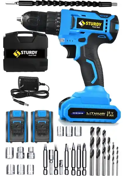 Sturdy 58V 6AH Metal Sanzumanlı Çift Akülü Matkap: Yüksek Performans ve Dayanıklılık