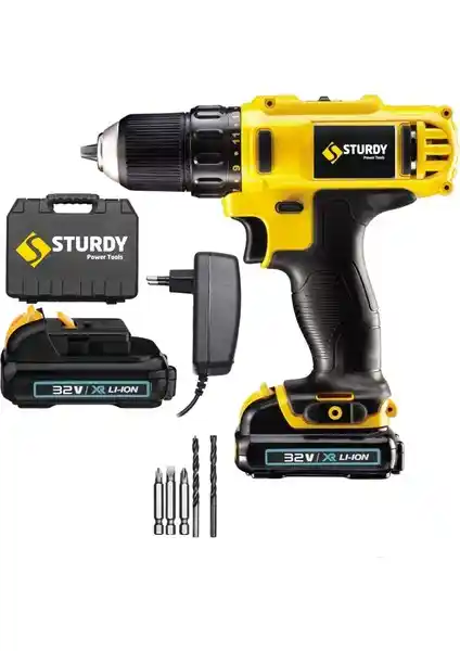 Sturdy Power Tools 32 Volt Çift Akülü Şarjlı Matkap: Güçlü ve Çok Yönlü El Aleti