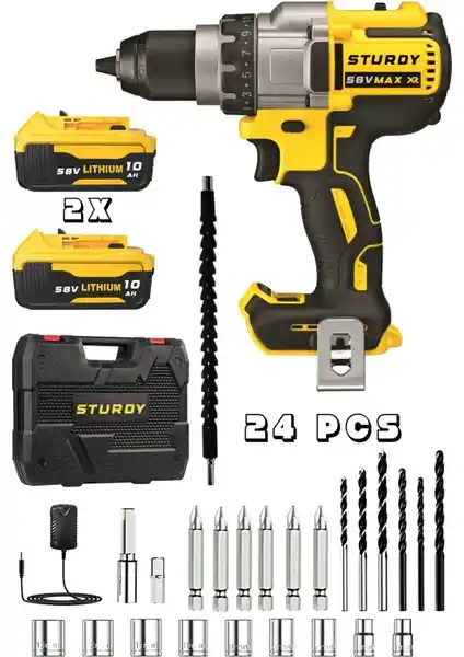Sturdy Pro XR5860XLG 58V Çift Akülü Darbeli Matkap Profesyonel ve Dayanıklı Kullanım İçin