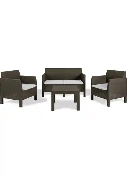 Toomax Matilde 4 Kişilik Rattan Kahverengi Oturma Grubu Modern ve Dayanıklı Tasarım