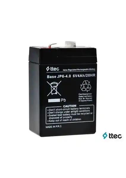 Ttec Base 6 Volt 4 Ah Kuru Akü Güç ve Güvenilirlik Sağlayan Taşınabilir Çözüm