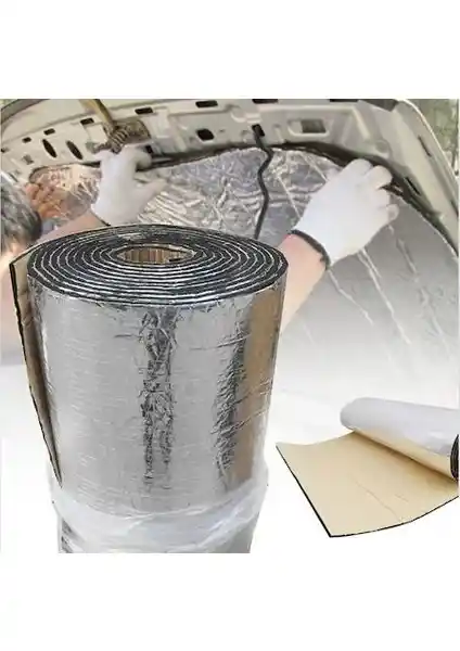 Türkeli Kaput Altı Alüminyum Folyolu Kaucuk Ses ve Isı Yalıtım Levhası 6-9 mm 100x150