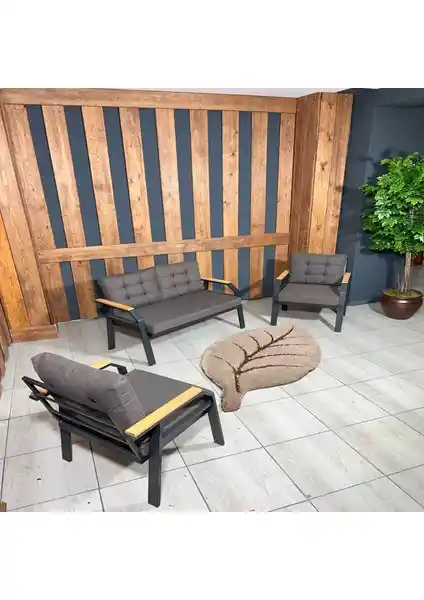 Ufuk Home Kavacık 2 1 1 Bahçe Takımı Modern ve Dayanıklı Dış Mekan Oturma Grubu
