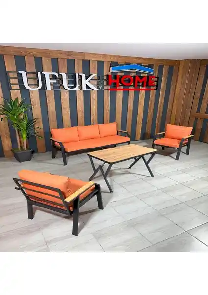 Ufuk Home Kavacık 3+1+1+ Masa Bahçe Takımı Modern ve Dayanıklı Dış Mekan Mobilyası