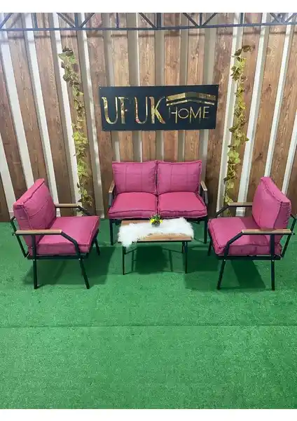 Ufuk Home Linda Sehpalı Bahçe Takımı Modern ve Dayanıklı Dış Mekan Oturma Grubu