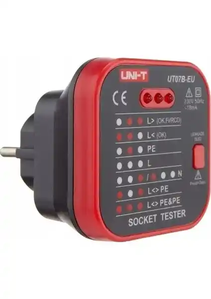 Uni-T UT07B-EU Priz Test Cihazı Güvenlik ve Güvenilirlik İçin Modern Çözüm