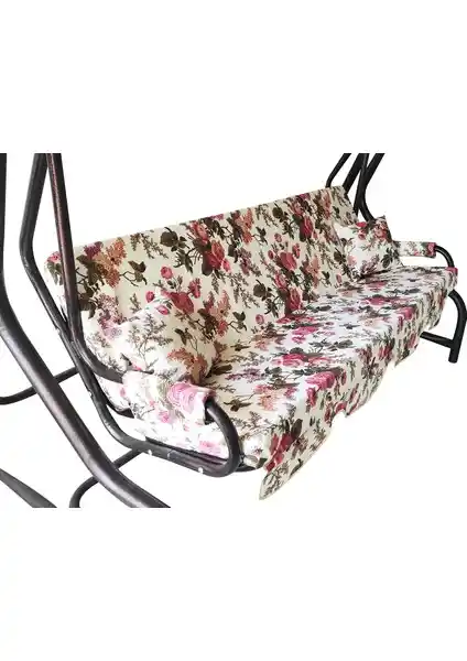 Vip Home Concept 3 Kişilik Salıncak Minder Kılıfı Seti Gözyaşı Kahvesi Renkli