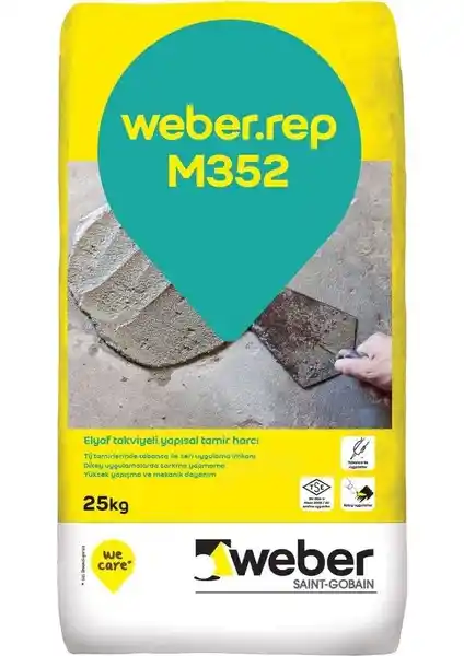 Weber Rep M352 Elyaflı Yapısal Tamir Harcı: Dayanıklı ve Kolay Uygulama Özellikleri