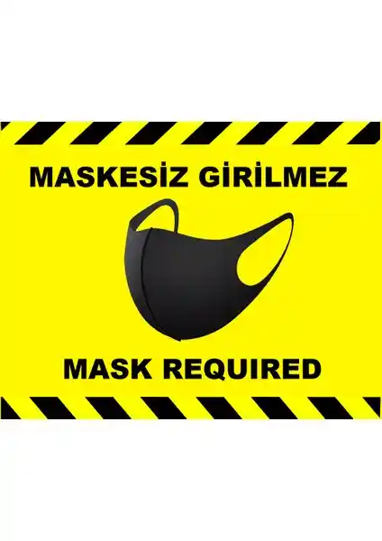 Weppe Sticker Sosyal Mesafe ve Maske Uyarı Etiketi Güvenlik ve Görünüm Bir Arada