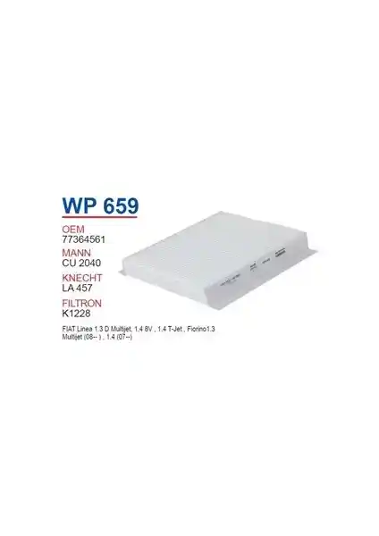 Wunder Fiat Linea ve Fiorino Polen Filtresi: Yüksek Kalite ve Güvenilirlik