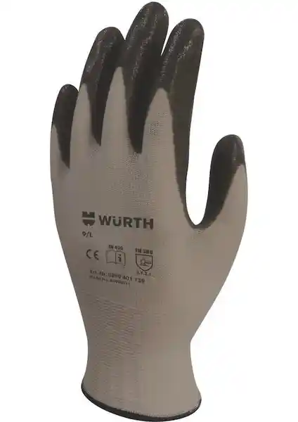 Würth Mekanikçi Siyah İş Güvenliği Eldiveni No:10 Endüstriyel Güvenlik ve Konfor