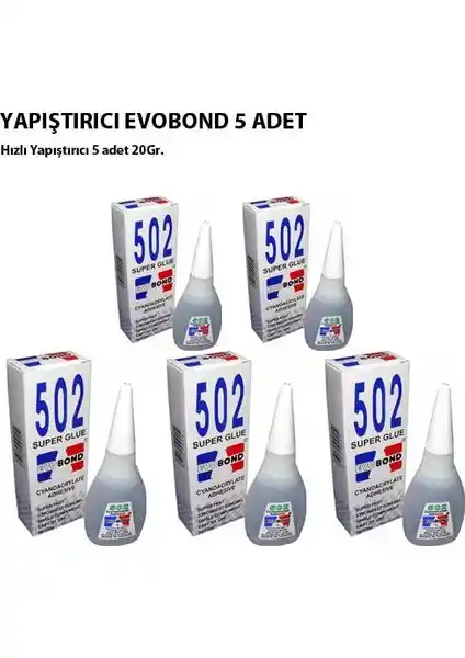YGM Tvet Evobond 502 Hızlı ve Güçlü Yapıştırıcı 5'li Paket İnşaat ve Tamirat Çözümü