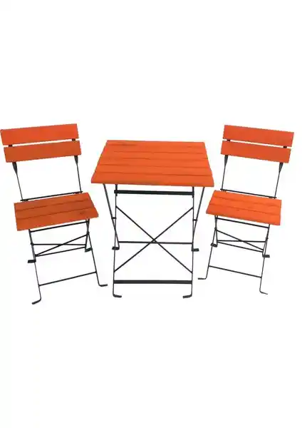 Zemes Design Ahşap Katlanır Masa ve Sandalye Takımı - Modern ve Dayanıklı Bahçe ve Balkon Mobilyası