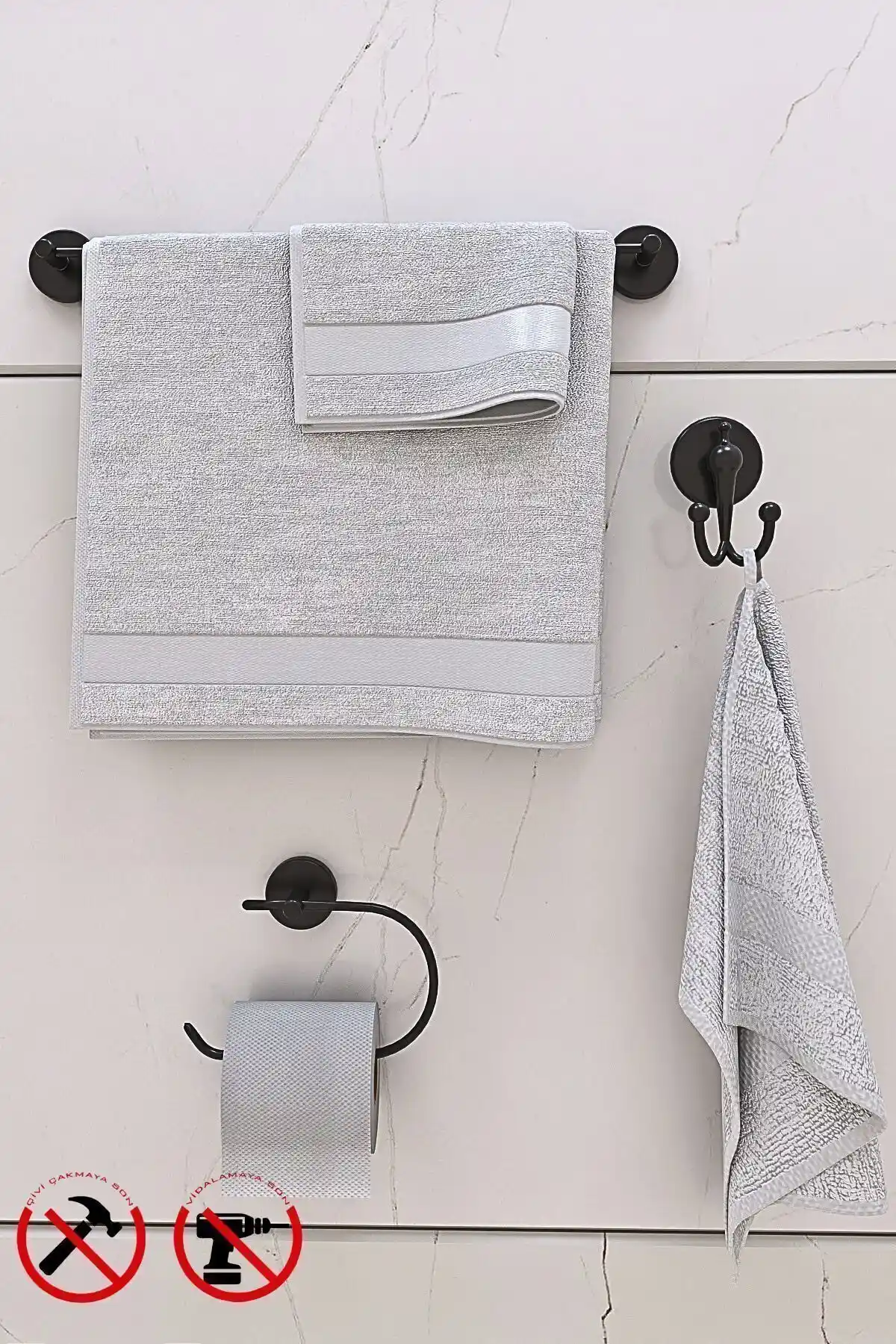 Alper Banyo Aksesuar Seti ve Siyah Üçlü Havlu Askısı Karşılaştırması ve Özellikleri