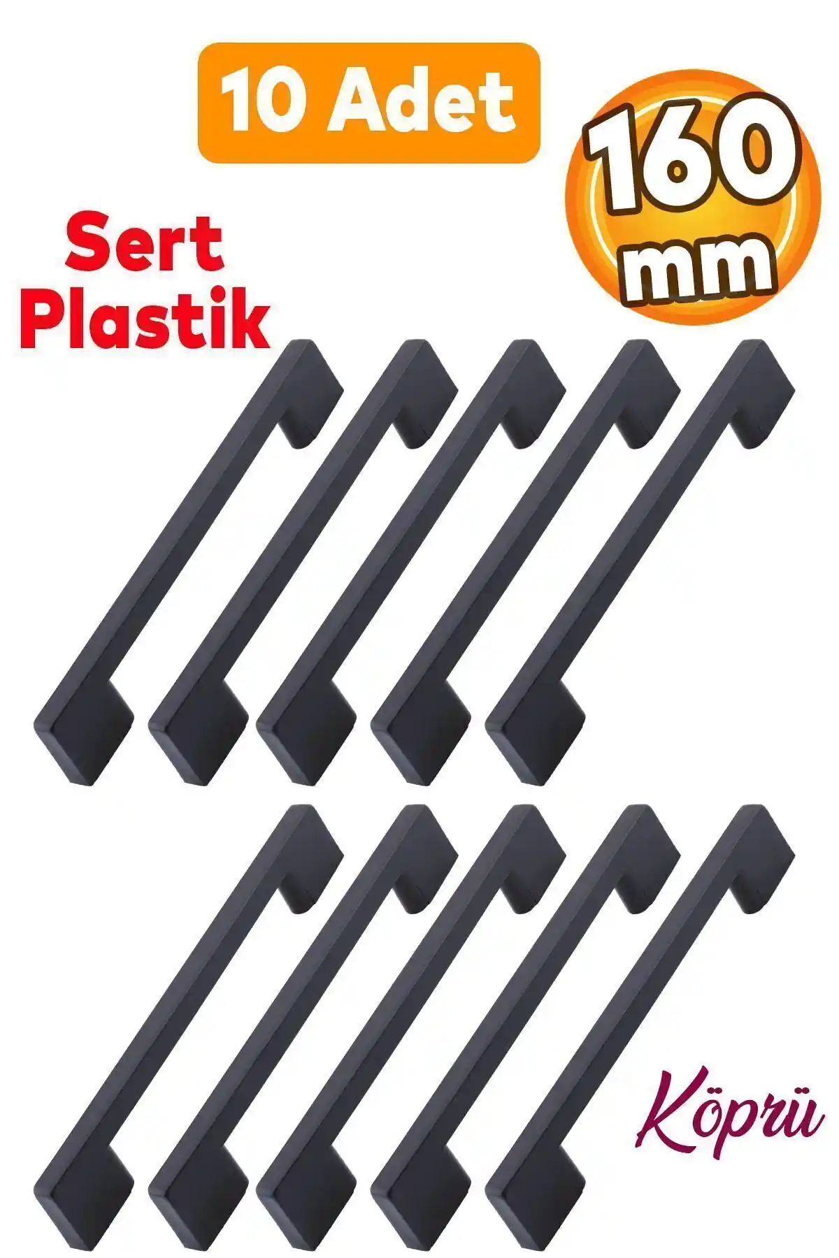 Badem10 Marka Plastik Dolap Kulp Modellerinin 160 mm ve 192 mm Karşılaştırması