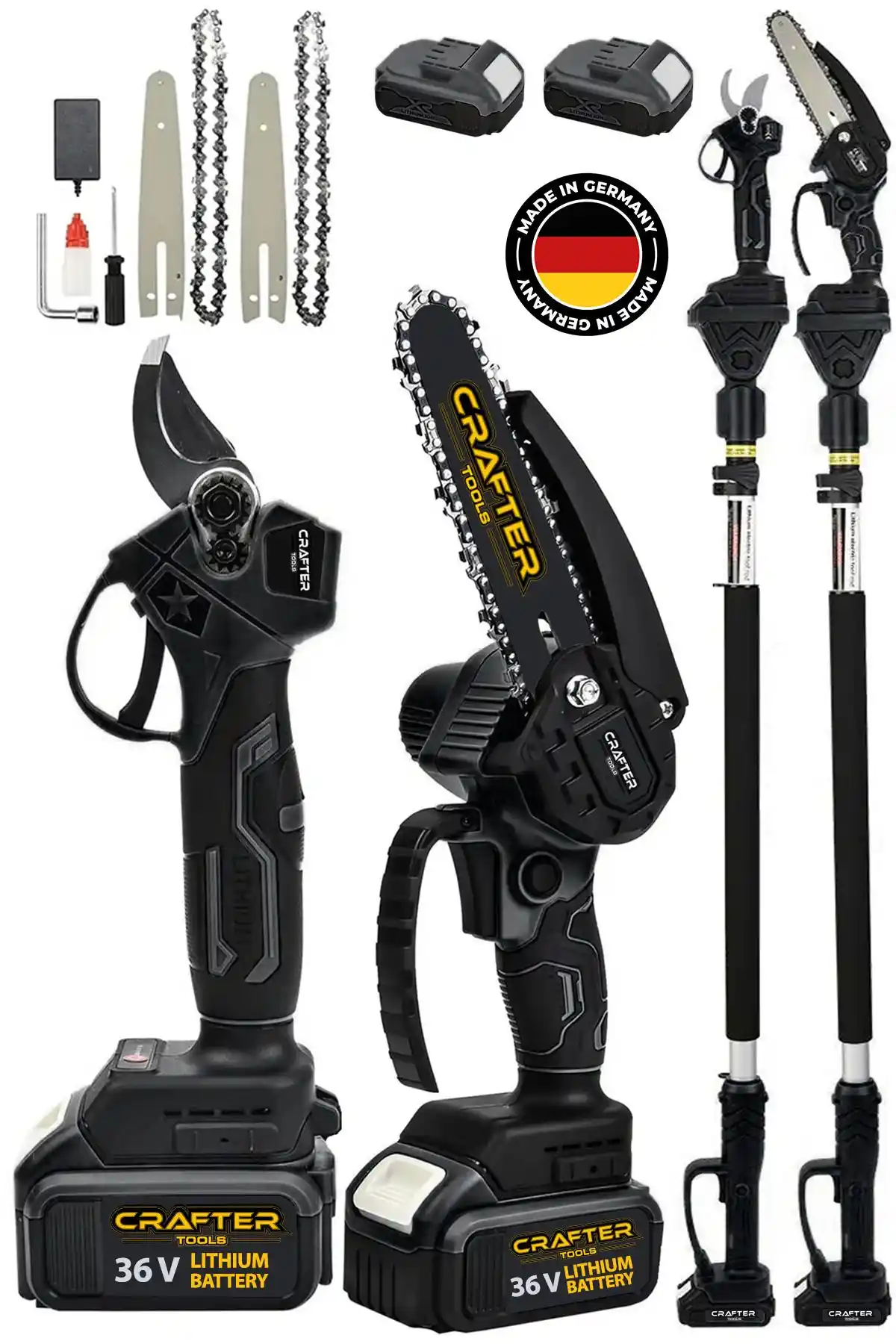 CRAFTERTOOLS 36V ve Germany Steel Alman 598 Vf Bahçe Aletleri Karşılaştırması