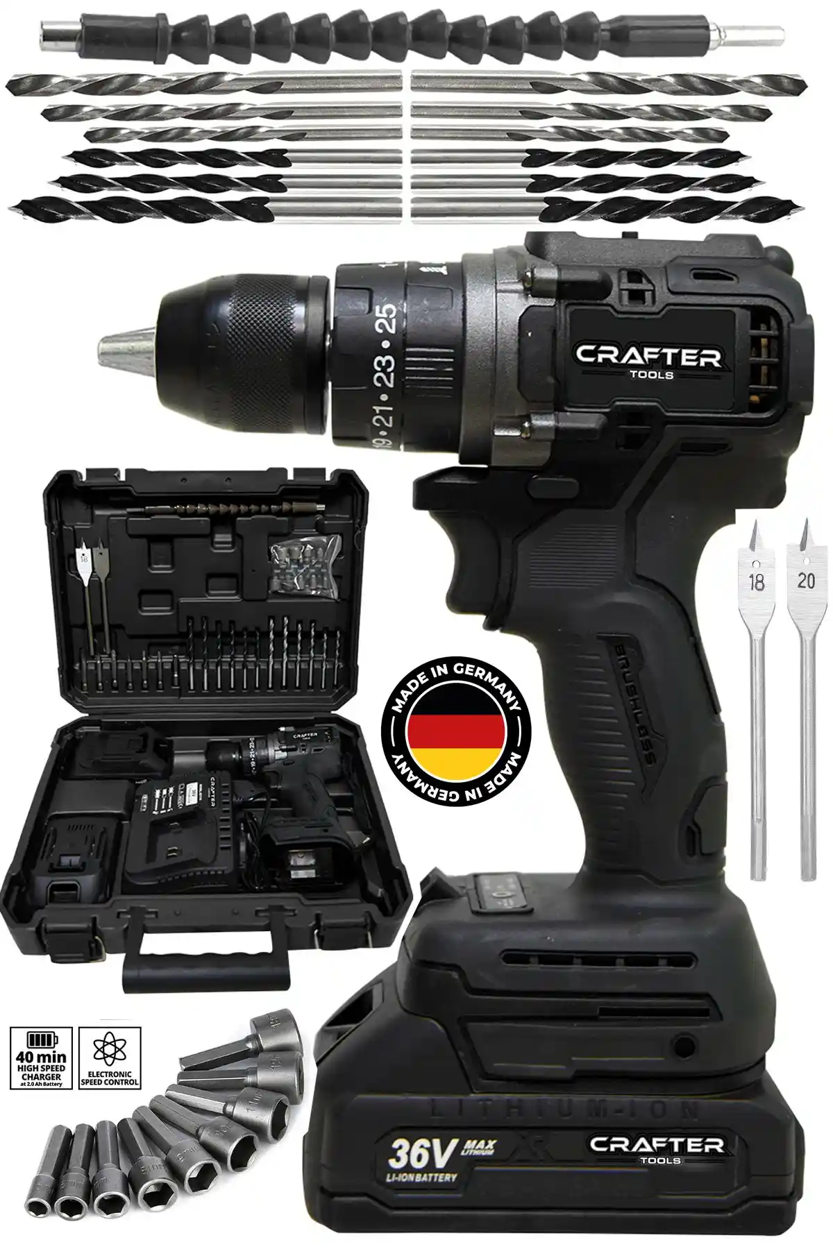 CRAFTERTOOLS 36V ve stanrayf Alman E-tech St-348 /30 Matkap Modellerinin Karşılaştırması