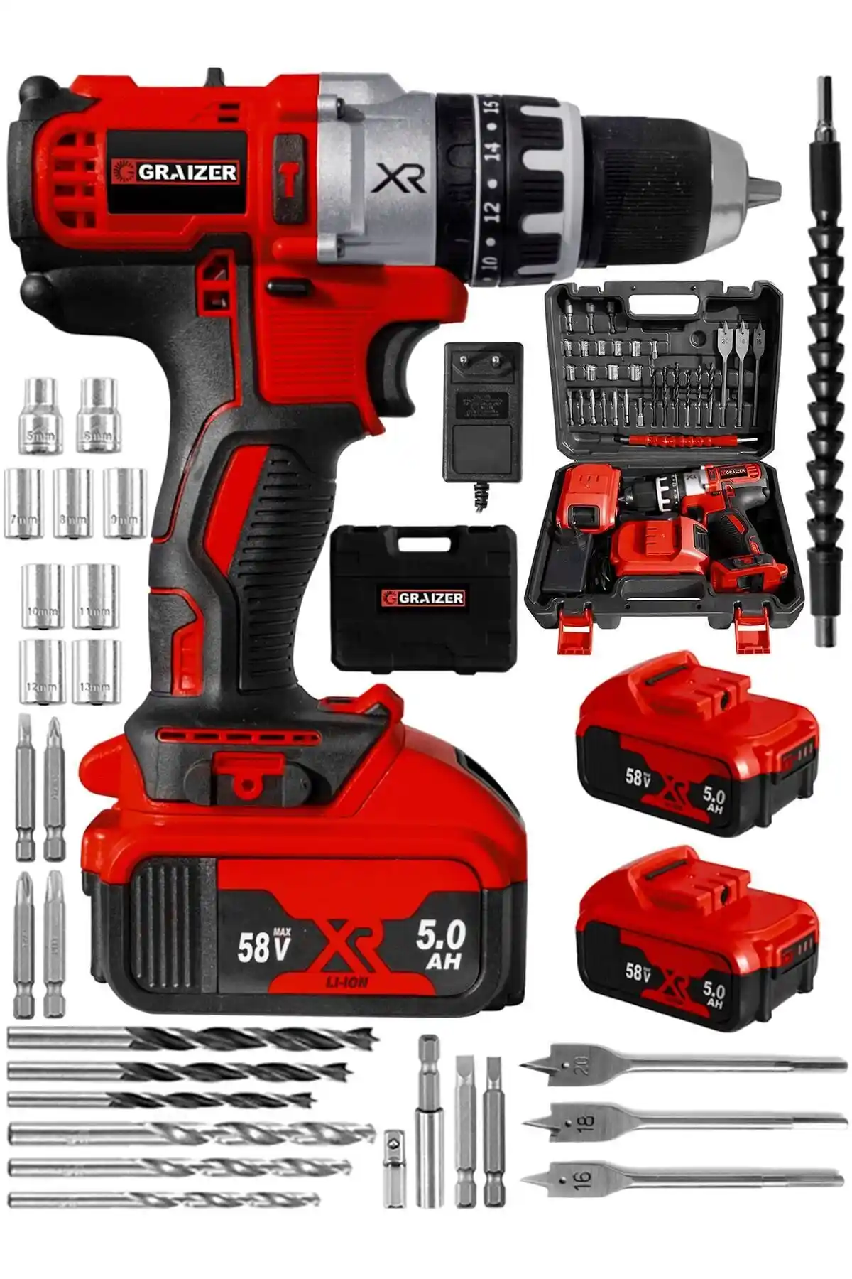 Graizer Alman 58 V 5 Ah Darbeli ve G-r-z 58 V 5 Ah Matkaplarının Karşılaştırması