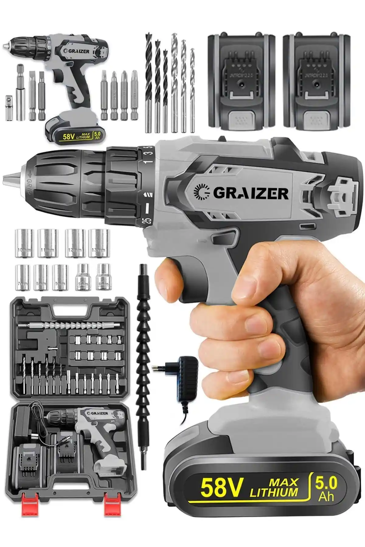 Graizer G-r-z 58V ve Sturdy 100 Parça Set Matkap Karşılaştırması ve Özellikleri