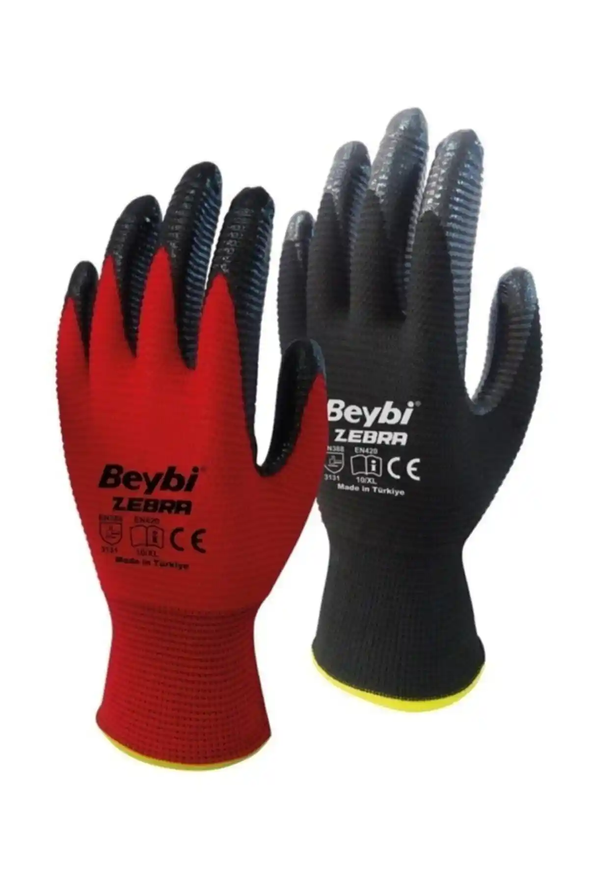 İş Eldivenleri Karşılaştırması: BEYBİ Zebra ve Demir Safety Nitril Eldivenleri
