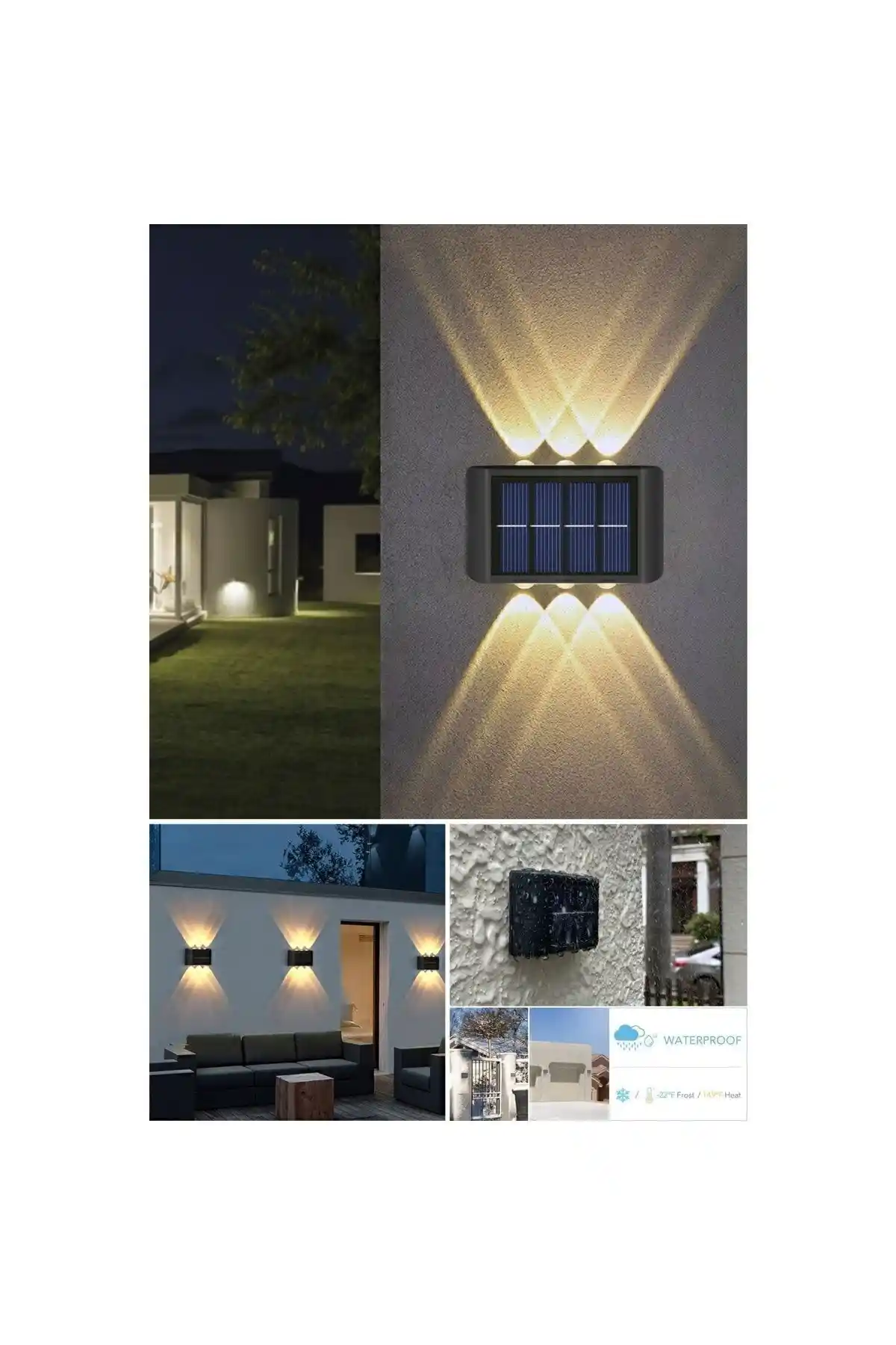 Modern 6 LED'li Solar Aplik ve 8 LED'li Solar Bahçe Aydınlatma Karşılaştırması