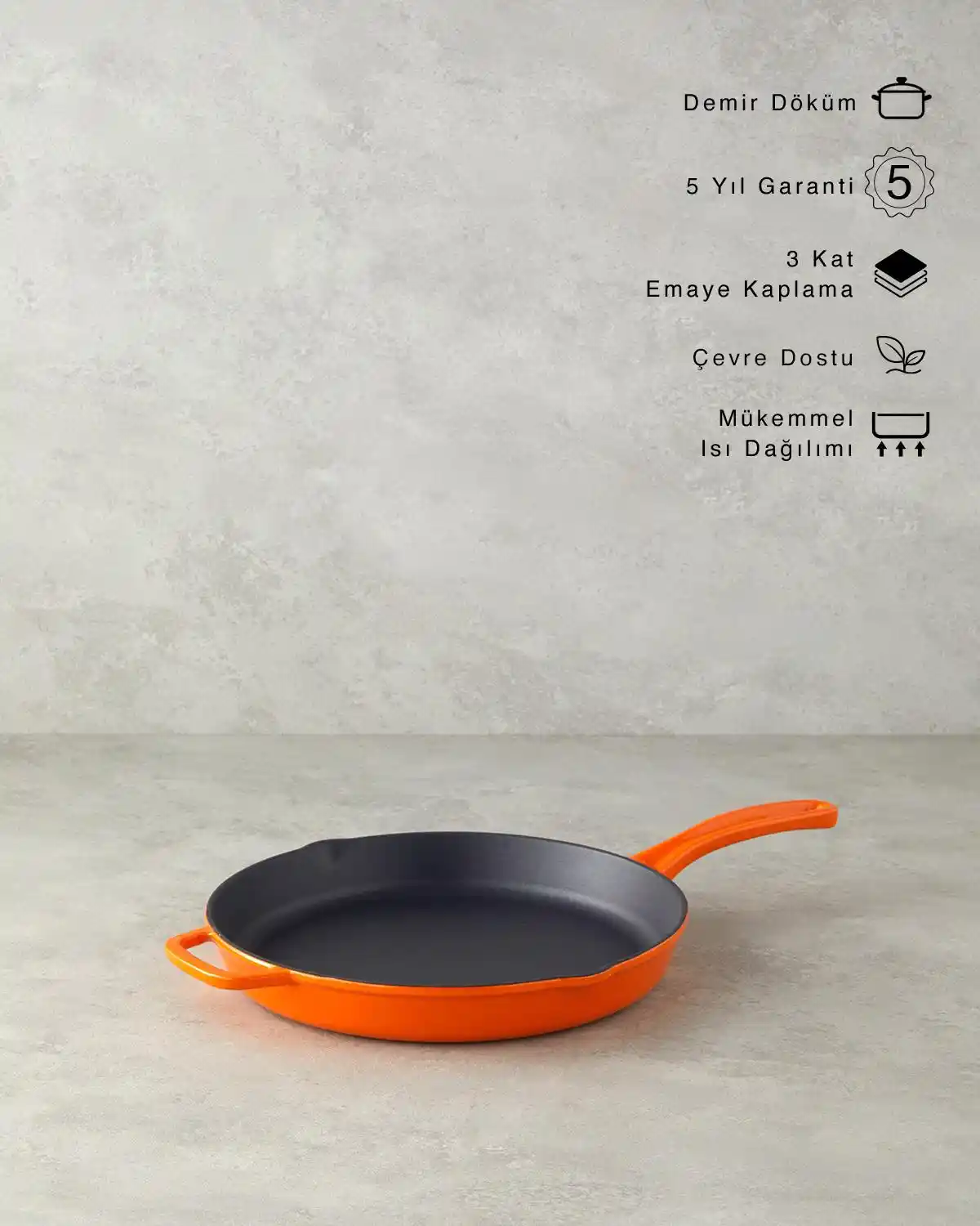 28 cm Döküm Tava ile Mutfak Dekorasyonunuzu Şık ve İşlevsel Hale Getirin