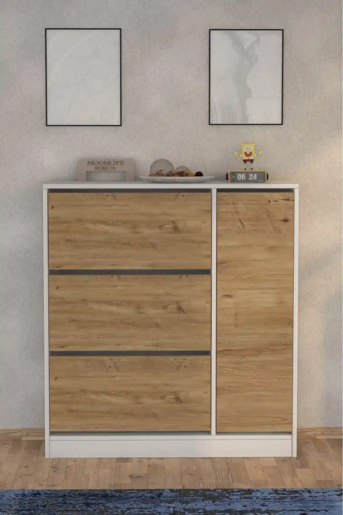 3 Kapaklı Kayar Raflı Ayakkabılık ile Modern ve Pratik Dekorasyon Çözümleri