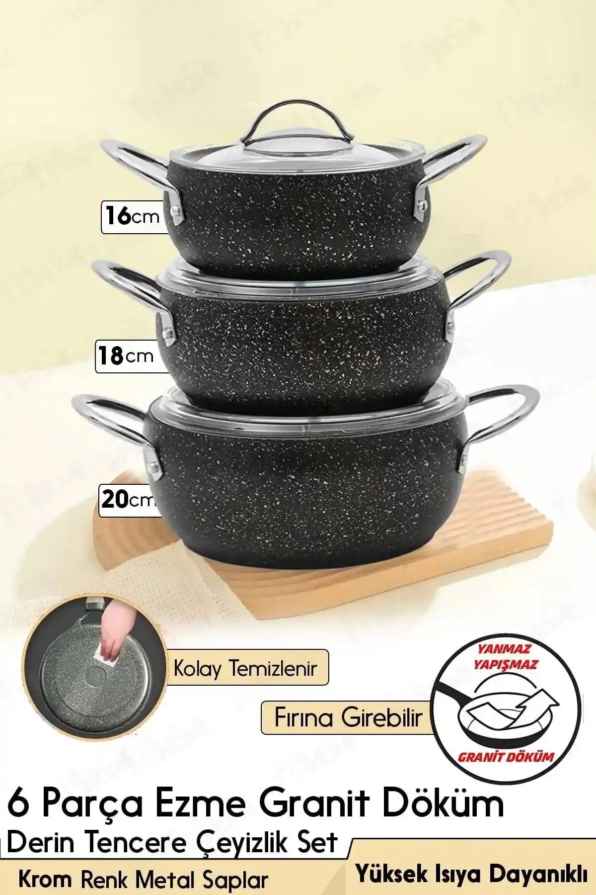 3'lü Granit Tencere Setleri ile Modern ve Fonksiyonel Mutfak Dekorasyonu