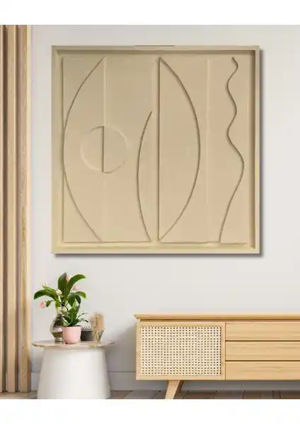 3D Kum Dokulu Soyut Sanat Tablosu ile Mekanlarınıza Modernlik Katın