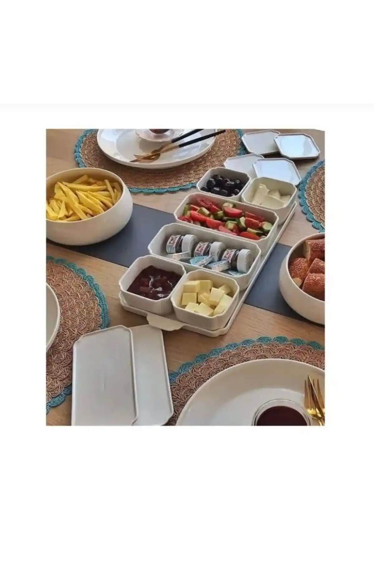 6'lı kahvaltılık kapaklı tepsilerle şık ve fonksiyonel ev dekorasyonu önerileri
