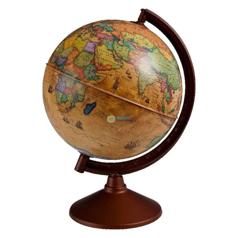 60 cm çapında dünya küresi ile iç mekanlara şıklık ve fonksiyonellik katın