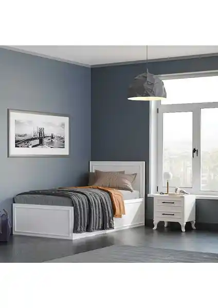 Adore Mobilya Country Bazalı Tek Kişilik Karyola ile Şık ve Kullanışlı Yatak Çözümü