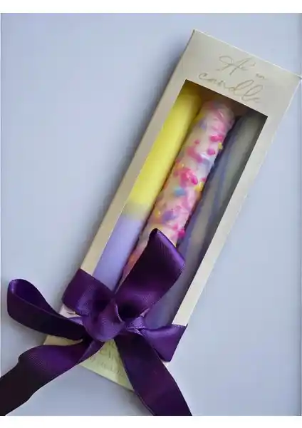 Ae'on 3'lü Renkli Pastel Şamdan Mum Seti Estetik ve Kullanışlı Dekoratif Ürün