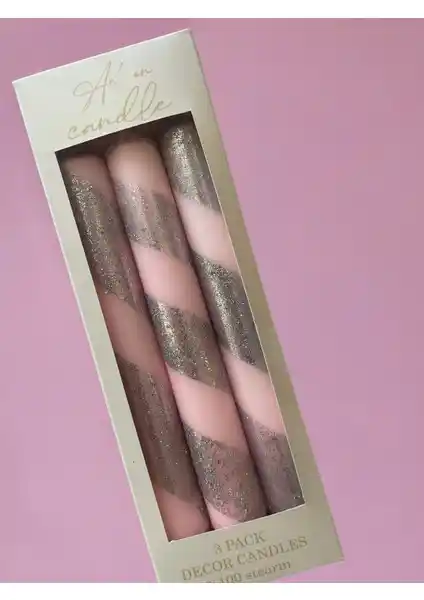 Ae'on Glimmer Swirl Mum Seti: Şık ve Dayanıklı Doğal Stearin Mumlar