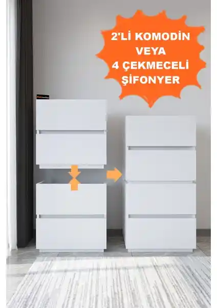 Aeka AE-2034 Galata Şifonyer Modern ve Fonksiyonel Tasarım ile Dayanıklı Mobilya