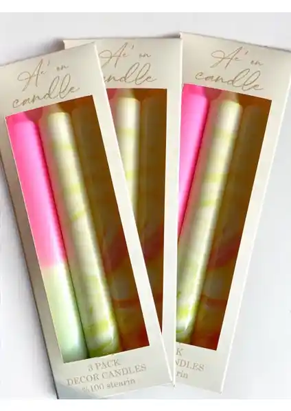 Aeon Candle Studio 3'lü Mum Seti - Estetik ve Doğal Dekoratif Aksesuarlar