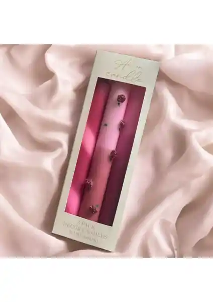 Aeon Candle Studio Rose Collection Pembe Dekoratif Mum Seti Estetik ve Uzun Ömürlü Tasarım