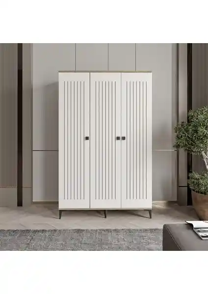 Afilli Kare 3 Kapaklı Gardrop: Şık ve Pratik Depolama Çözümü