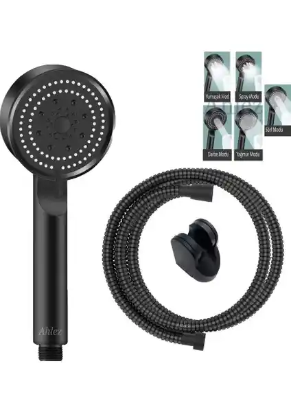 Ahlez Maxima 5 Fonksiyonlu Duş Başlığı Modern Tasarım ve Yüksek Performans Sunar