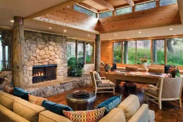 Ahşap Ev İç Mekanları Dekorasyon Fikirleri ve Modelleri