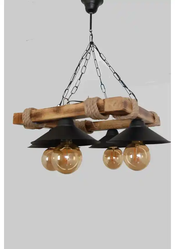 Ahşap Rustik Avize ile Dekorasyonunuza Doğal ve Sıcak Bir Dokunuş Katın