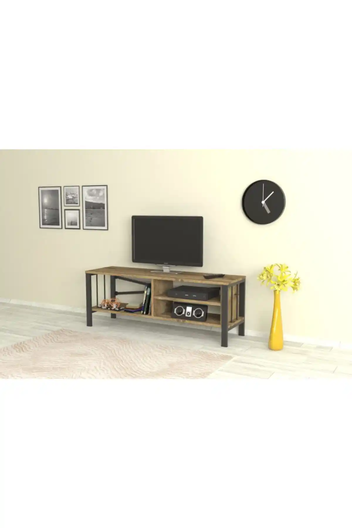 Ahşap ve Metal Kombinasyonlarıyla Modern ve Şık TV Ünitesi Seçenekleri