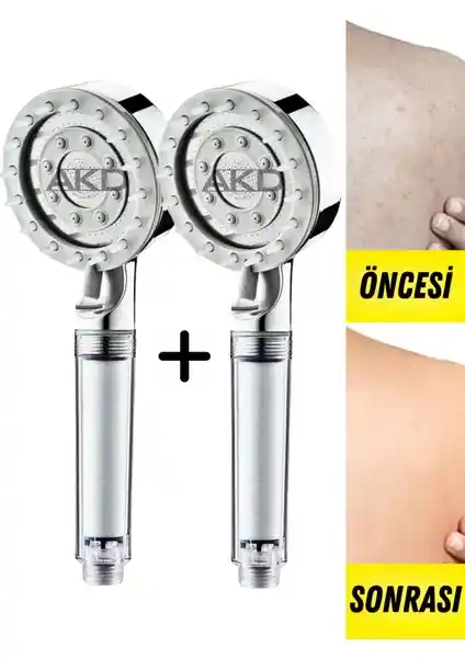 Akdoğan Masajlı Filtreli Kireç Önleyici Duş Başlığı - 5 Fonksiyonlu ve Estetik Tasarım