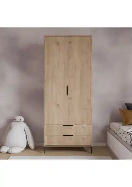 Alonex Aden 2 Kapaklı Çekmeceli Gardırop Modern ve Dayanıklı Depolama Çözümü