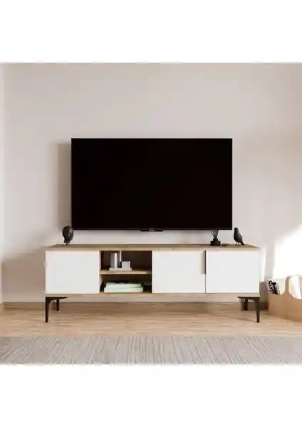 Alonex Tarz (Full Beyaz) Modern TV Ünitesi 150 cm genişlikte şık ve kullanışlı tasarım